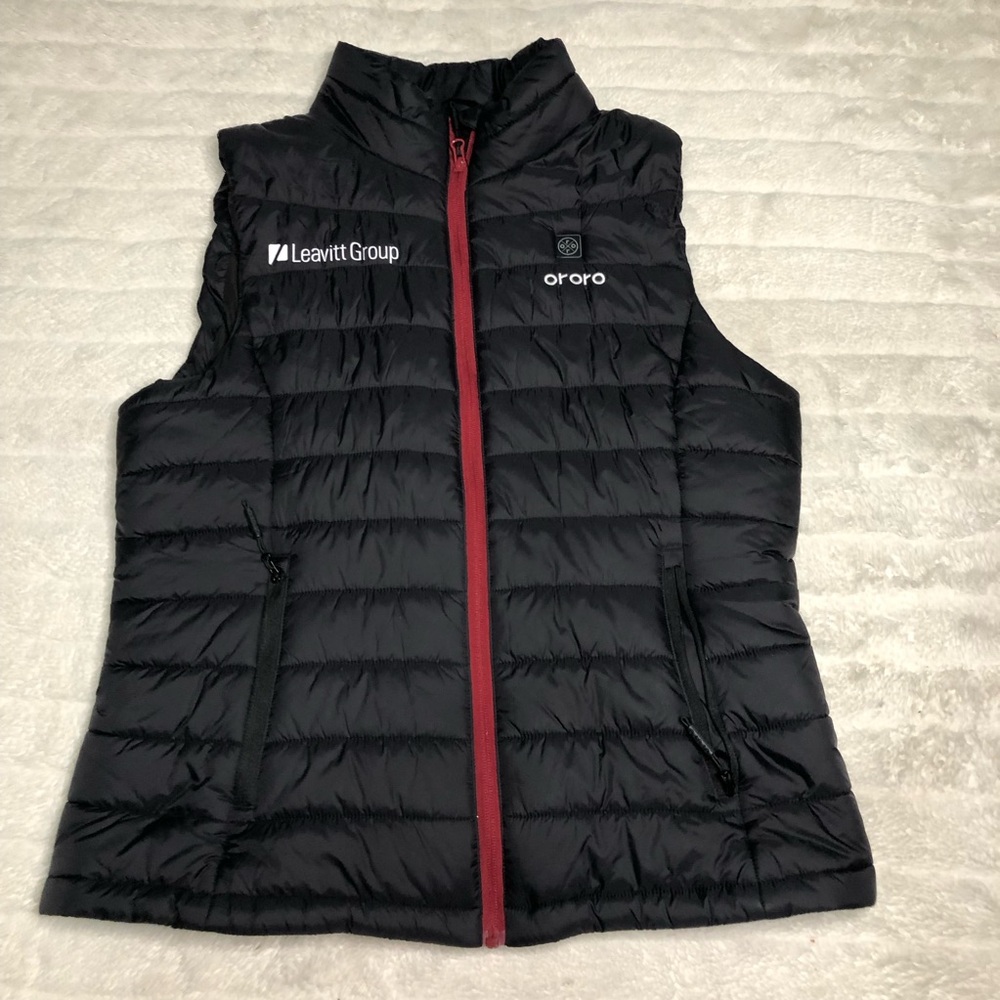 Ororo Heated Vest Puffer Jacket Full Zip Mens Black NO BATTERY Quilted Sz M